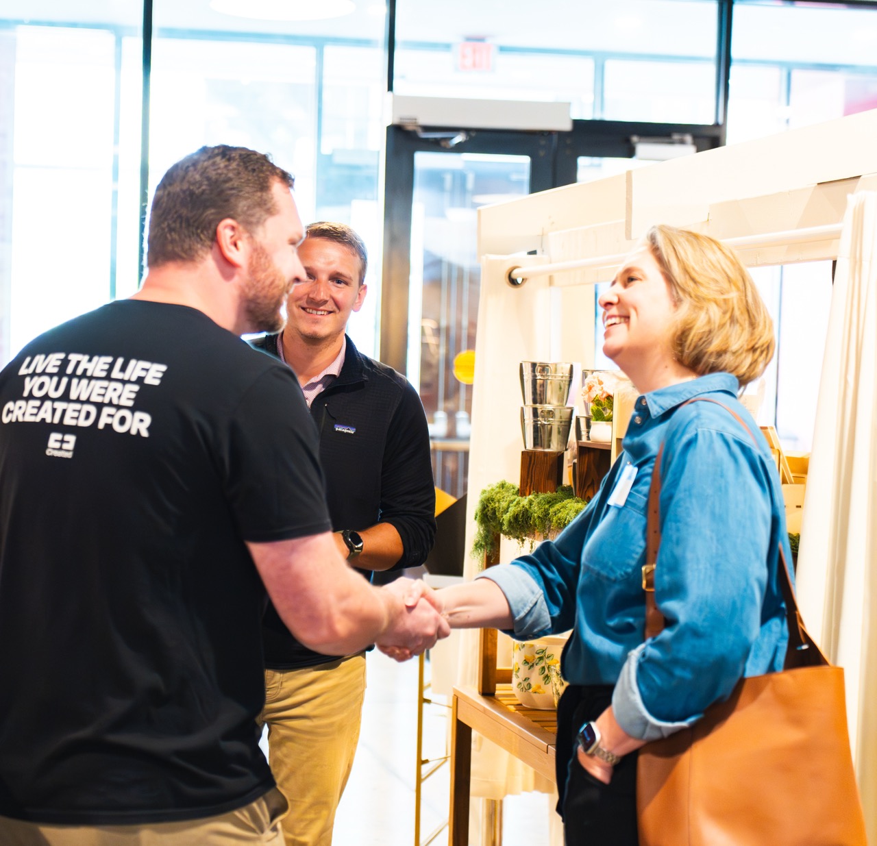 Marketing leaders talking together at a Columbus gathering